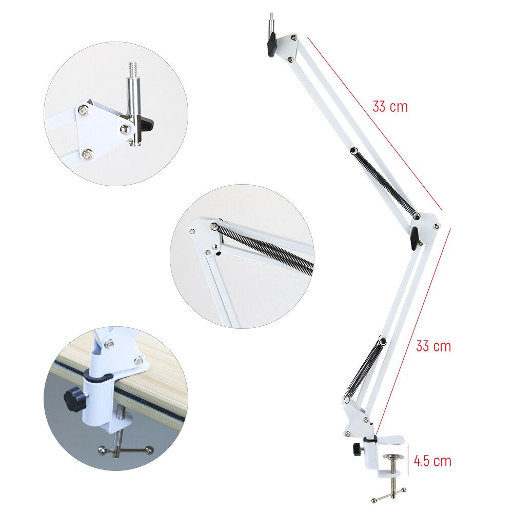 Camera Webcam Statief Tafel Stand Set Fotografie Verstelbare Met 1/4 Draad Lange Arm Boom Holder Ondersteuning Voor Led Ring Licht