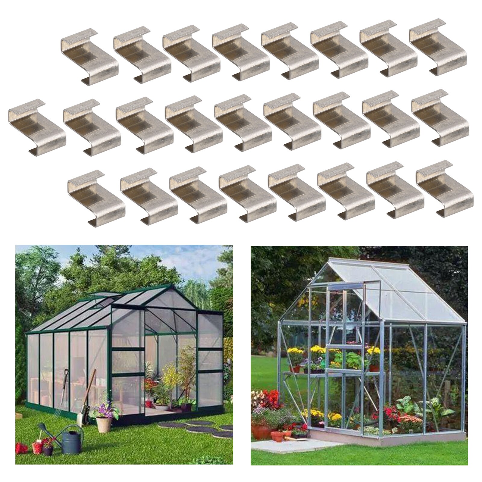 Set of 25 Greenhouse Glass Z Clips Glass Glazing Clips Overlap Spare Parts Greenhouse Glass Fixing Replacement