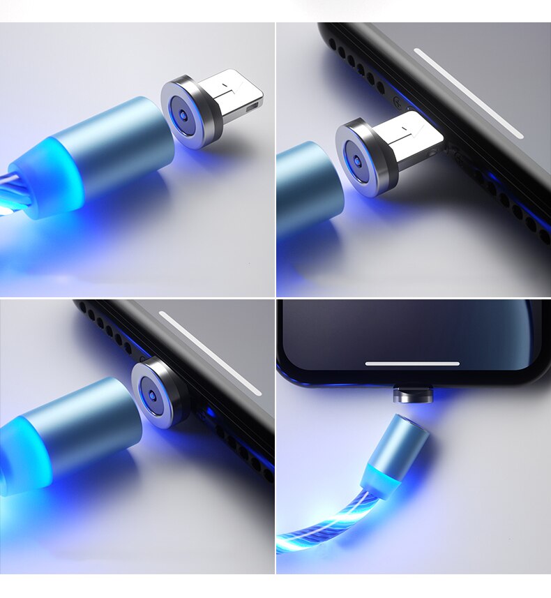 LED Magnetic USB Cable Fast Charging for Renault Megane Modus Laguna Duster Logan DACIA Sandero Fluence Clio Kango