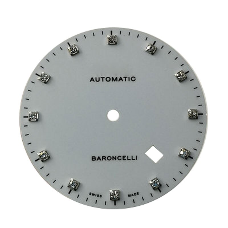 Reloj Mecánico M8600 para hombre, 34mm de diámetro, con texto, accesorios: White with diamond 8