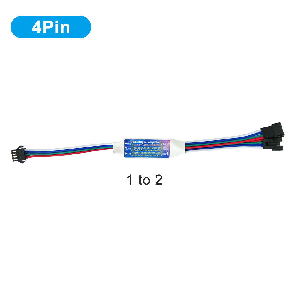 LED TTL Signal Amplifier Repeater Controller 2 In 1 For WS2812B WS2811 WS2813 WS2815 SK6812 3Pin 4Pin RGB Addressable LED Strip: light yellow / 44
