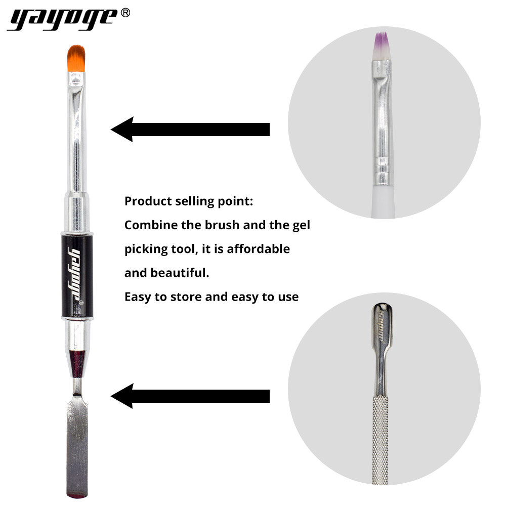 Yayoge-extensions d'ongles en polygel UV, outil à 2 usages, Double extrémité strass