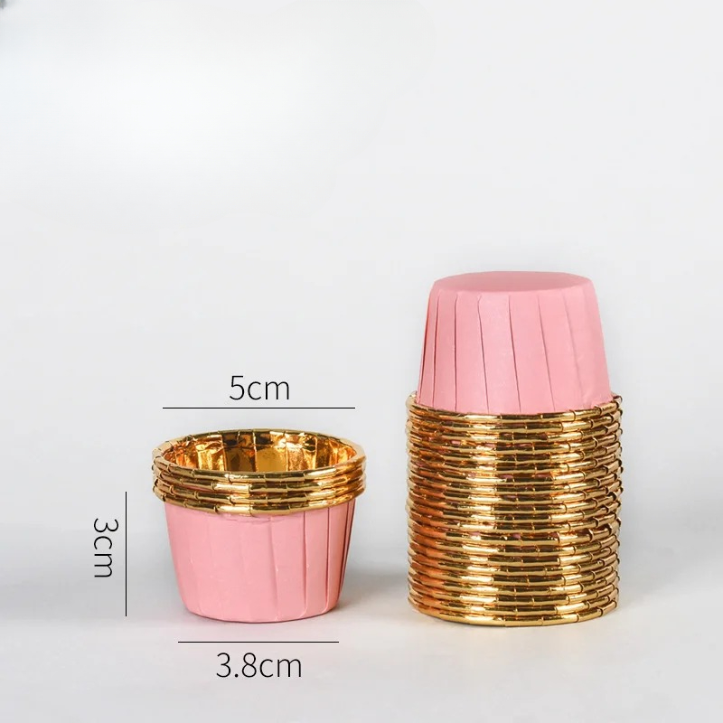 50 Uds. Mini paquete pequeño de papel para tazas de magdalenas, envoltorios para cupcakes, cajas para tazas para hornear, cajas para muffins, herramientas para pasteles DIY, suministros de cocina para hornear