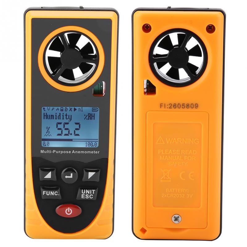 GM8910 Multifunctionele Lcd-scherm Digitale Anemometer Air Wind Schaal Meter Wind Meetinstrument Digitale Anemometer