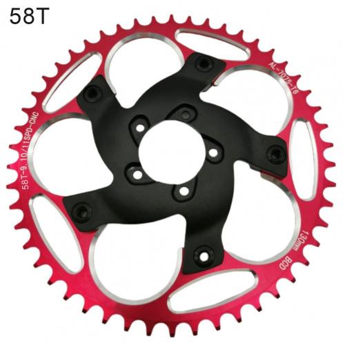 50T/52T/54T/56T/58T/60T Keten Wiel Tandwiel crank Voor Bafang Motor Bbshd 130BCD: Red 58