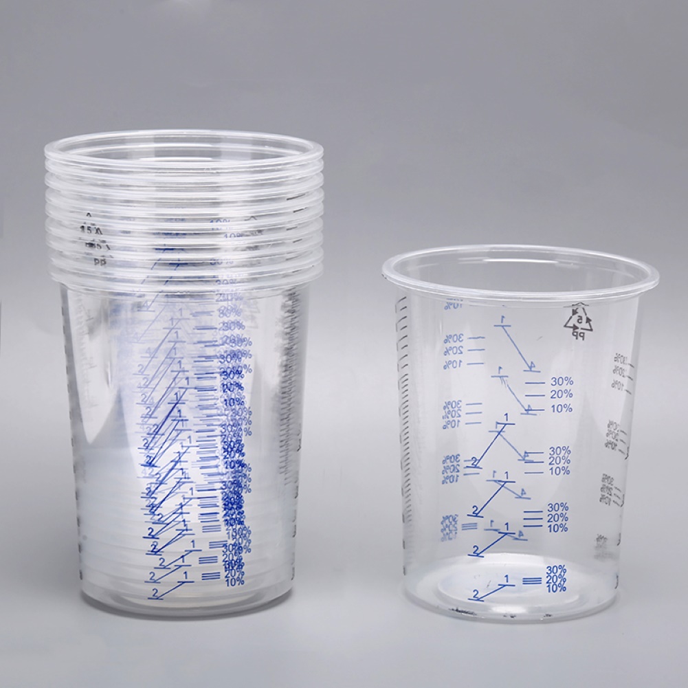 10pz 600ml contenitore per misurino graduato contenitore per misurino graduato per miscelazione di liquidi in vernice di plastica trasparente