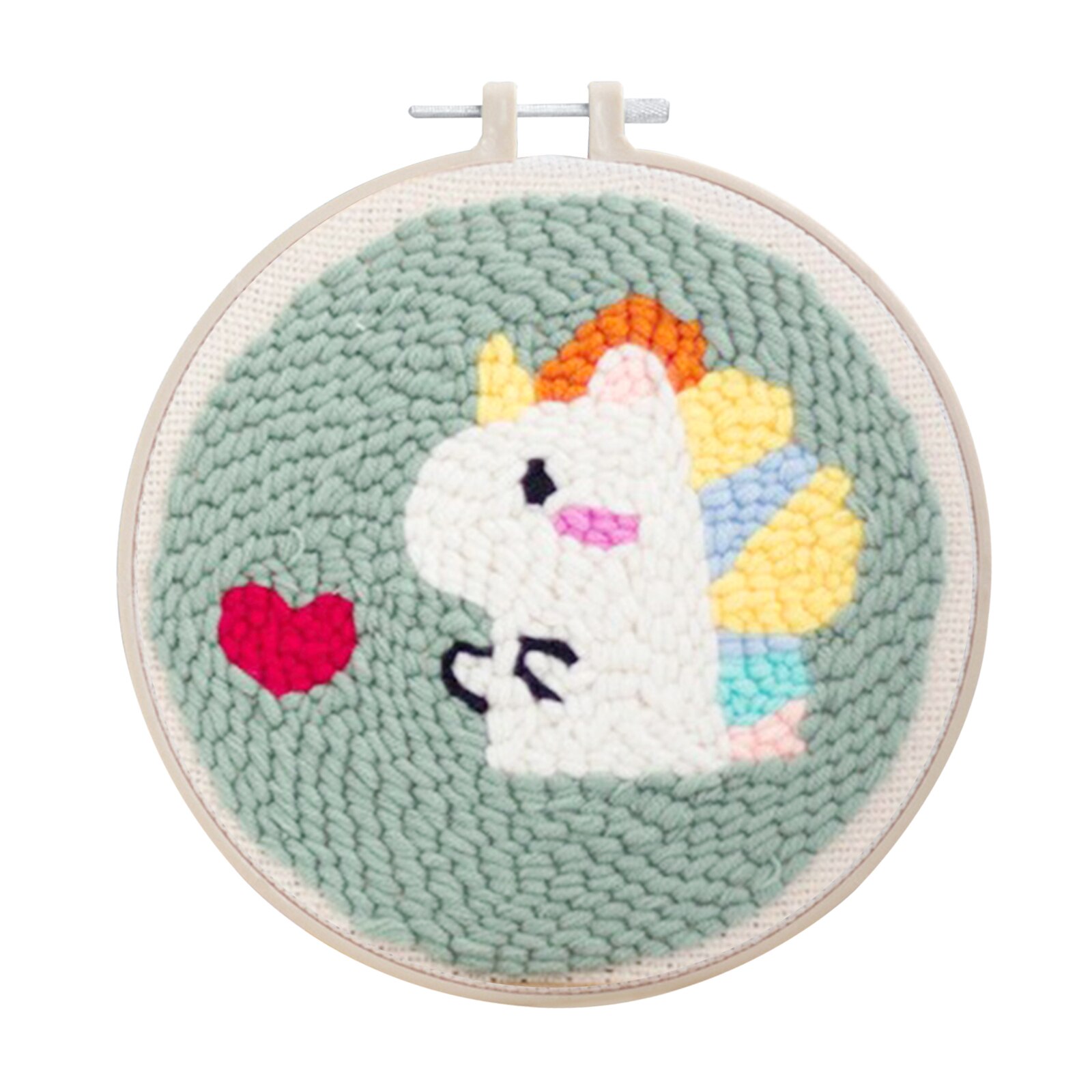 Punch Needle Embroidery Kit with Basic Tools Hand Craft Cartoon Pattern 20cm: B