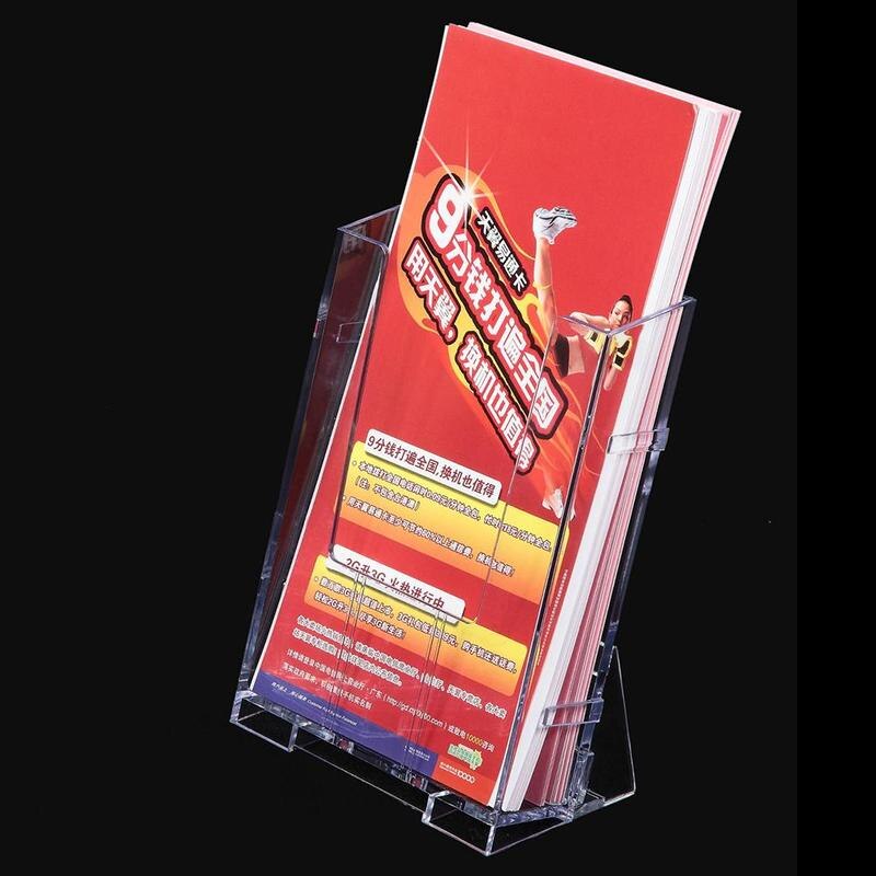 Vividcraft Office Display Clear Acrylic Business Transparent Desk Paper Card Holder Display Holder Brochure Stand Pamphlet O1N5