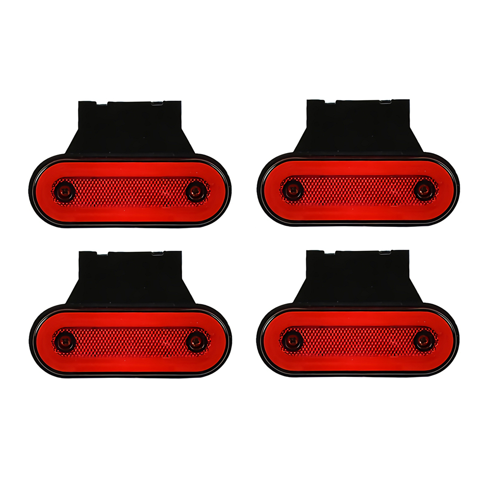 4 stk. markeringslys til tilhenger, 12v 24v led-sidemarkeringslys til lastebil, bobil, buss, campingbil, sidelys rødt, hvitt, gult: Krystallblå