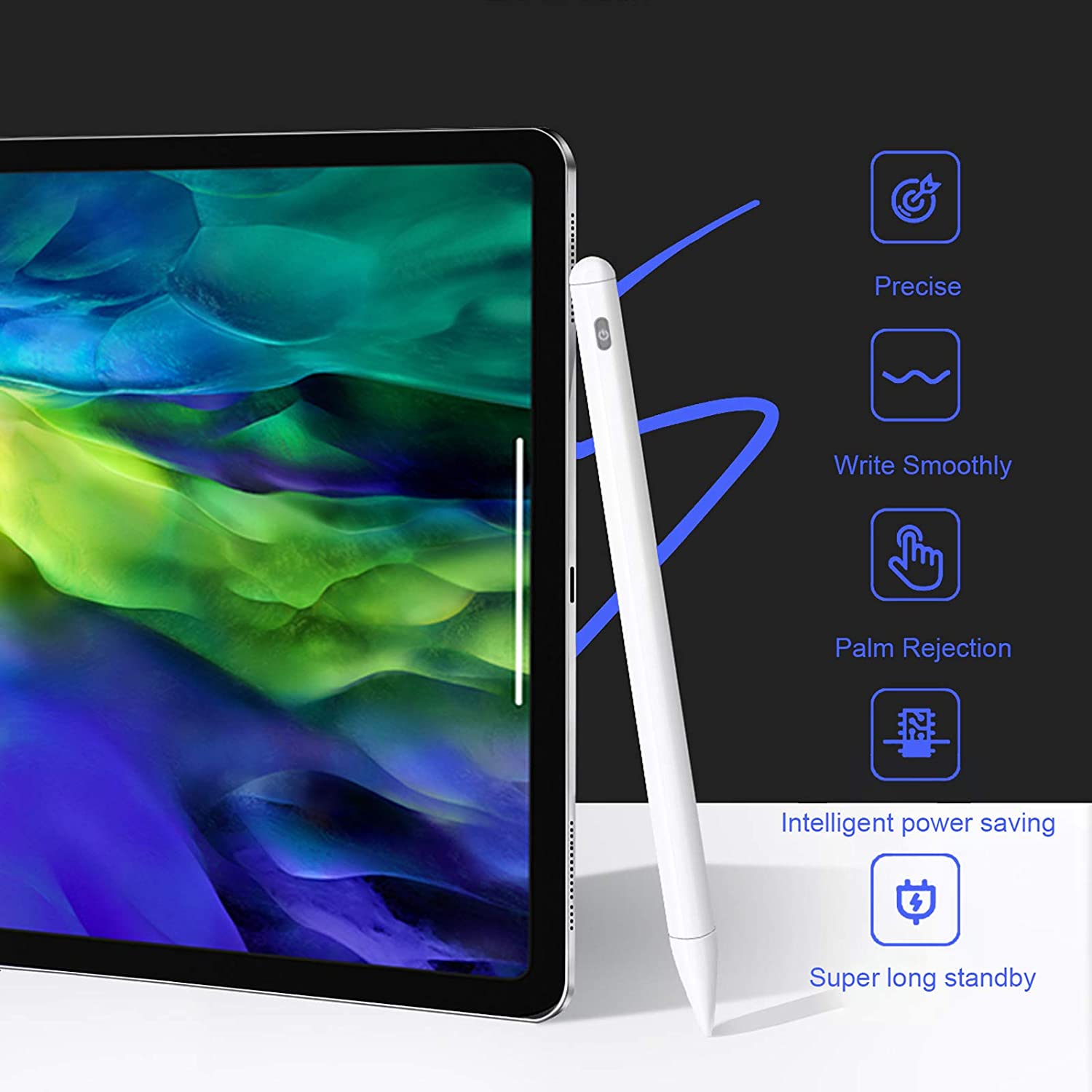 För apple ipad penna till ipad 10.2 7th 8th generation air 3 10.5 air 4 10.9 pro 11 12.9 stylus penna palmavstötning