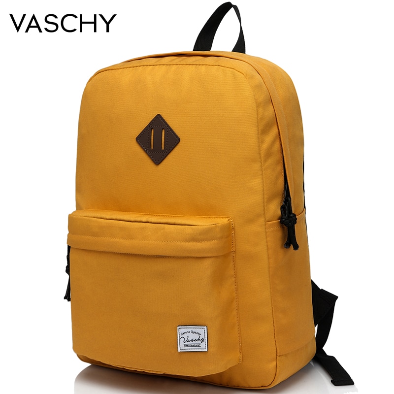 VASCHY School Backpack for Teenagers Travel School Bags Bookbag Classic University Student Backpacks Mochilas Yellow