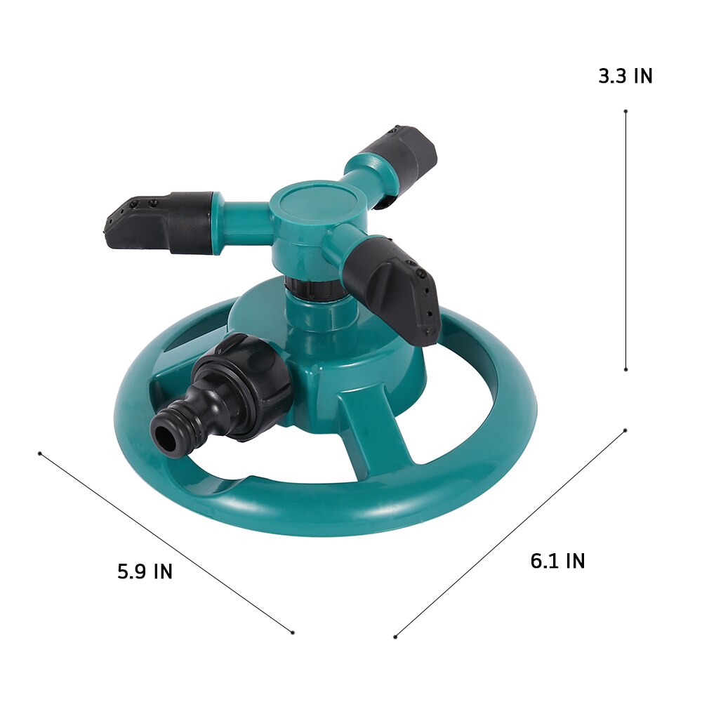 Aspersor de riego de jardín giratorio de tres puntas, riego automático, sistema de riego giratorio Circular para césped