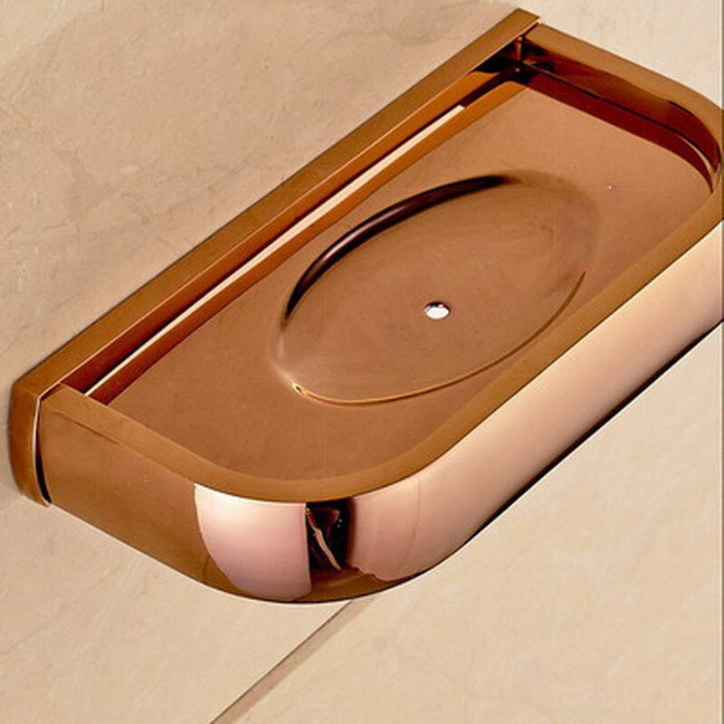 Wall Mounted Luxe Gepolijst Rose Goud Koper Messing Vierkante Badkamer Accessoires Set Bad Hardware Handdoek Bar aset022