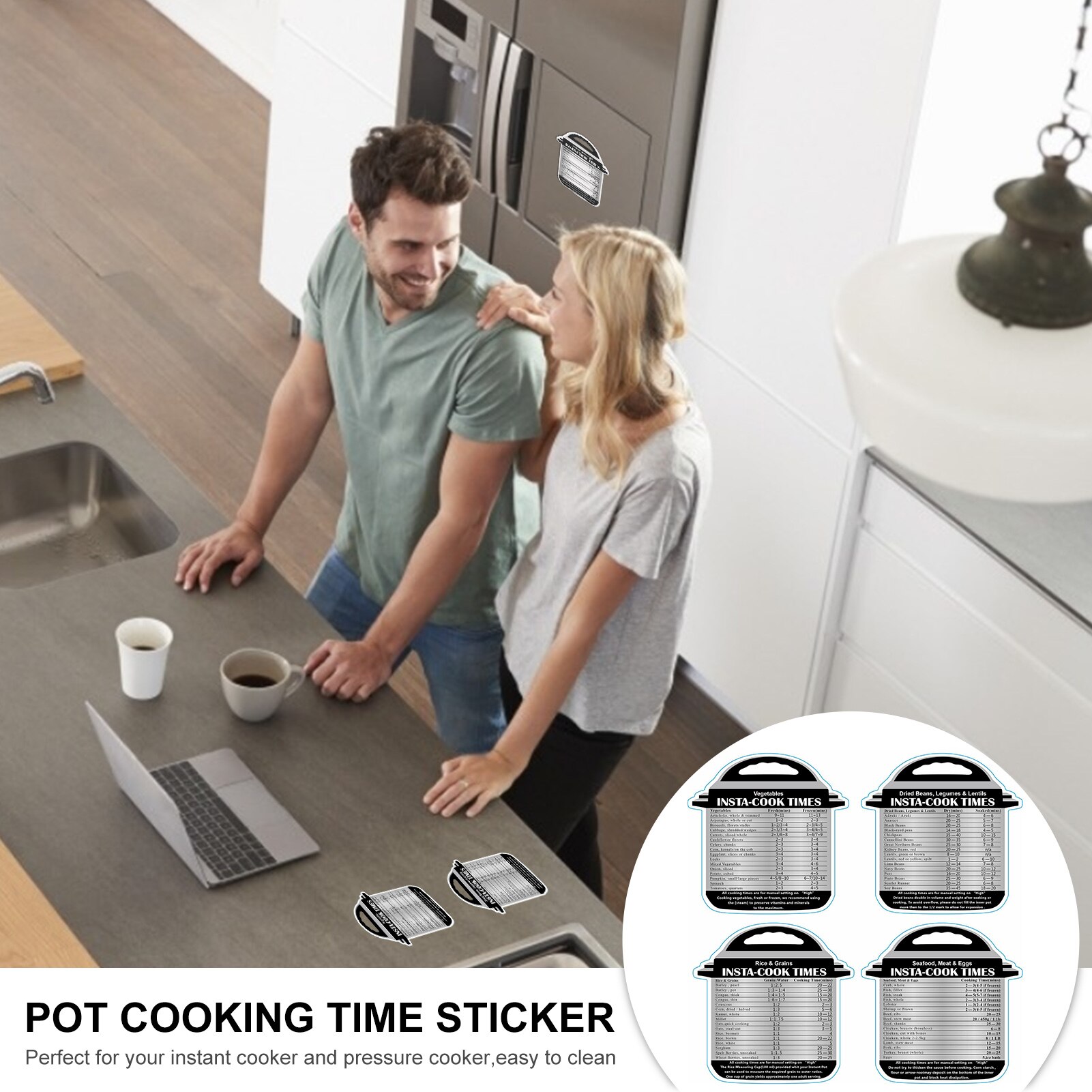 4Pcs Cooking Times Chart Magnetic Oil Resistant Schedule Perfect Air Fryer Accessories For Your Quick Reference