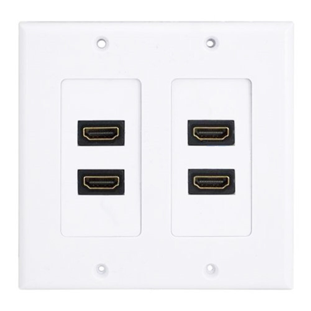 DOONJIEY 4 Ports/HDMI Wall Face Plate Cover 4K 1080P Socket Insert Panel-Mount