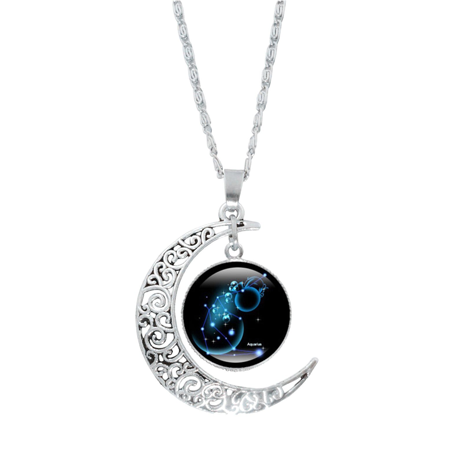 12 costellazione luna collana catena donna strass di lusso girocollo gioielli moda ciondolo regali signore eleganti: E