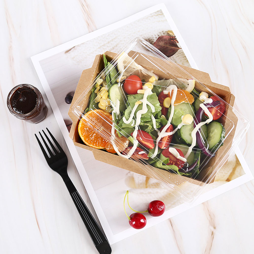 20 Sets Disposable Sushi Box Food Packing Box Portable Food Storage Box Lunch Box Student Meal Lunch Sushi Box Fruit Salad Box