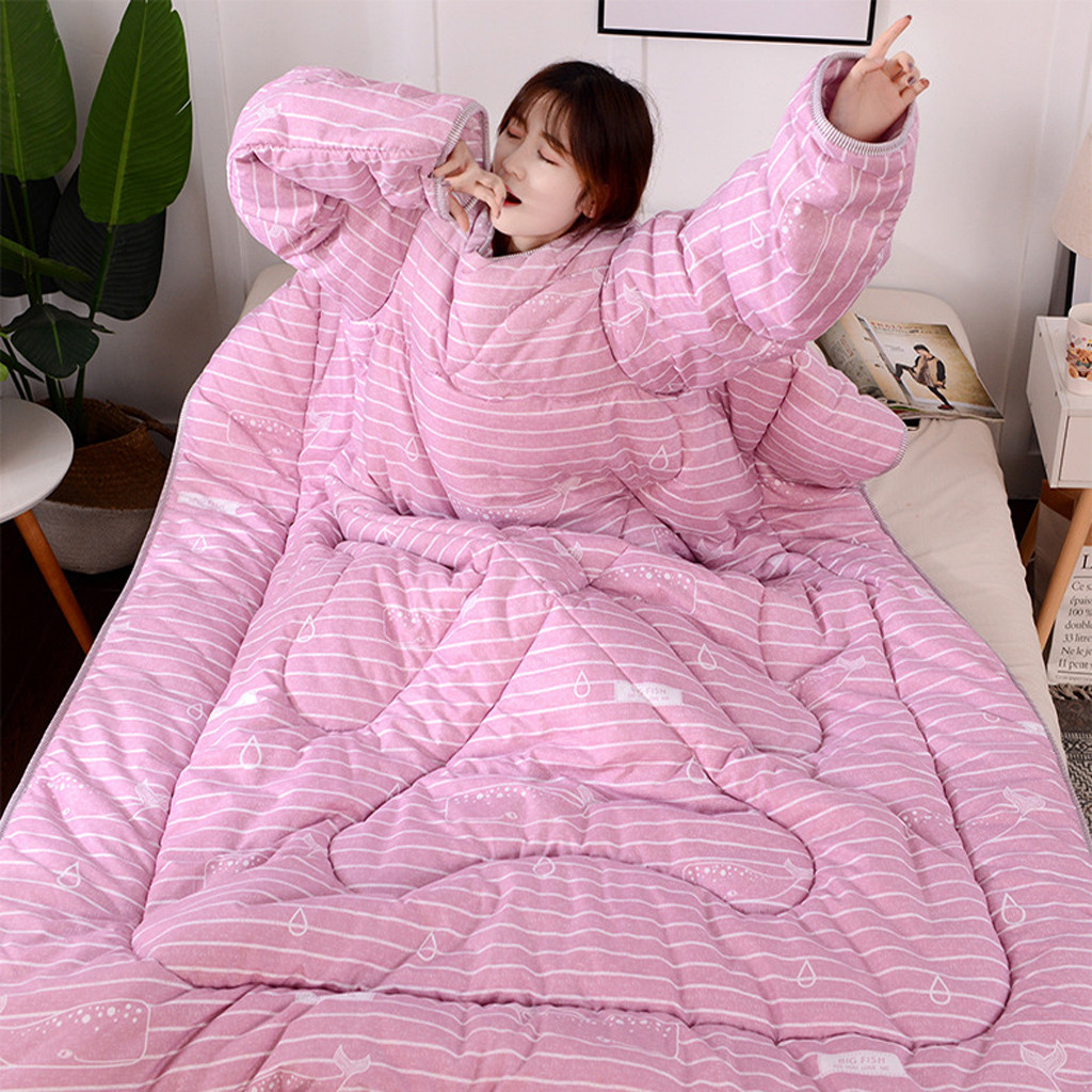 Hiver couettes paresseux couette avec manches famille jeter couverture Cape Cape sieste couverture dortoir manteau couverture #0217g10