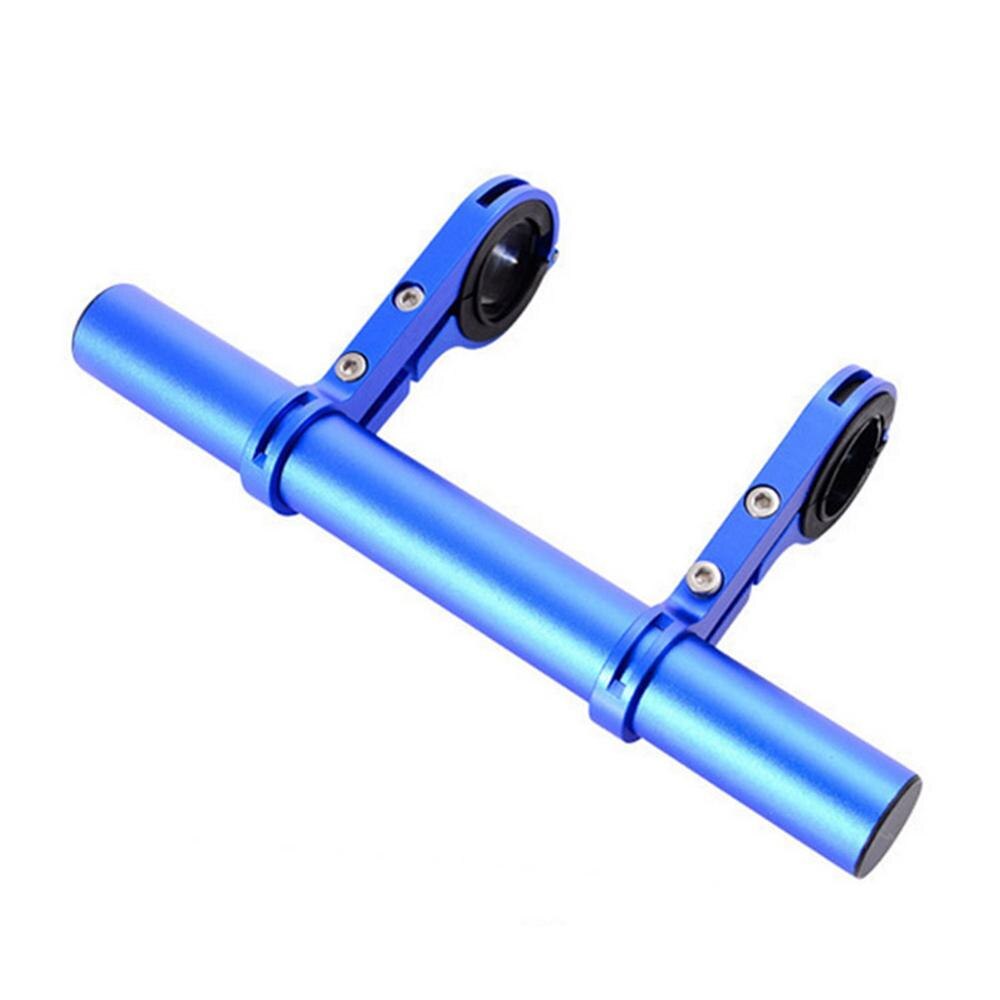 MTB Bike Bicycle Handlebar Flashlight Phone Mount Holder Carbon Tube Extended Bar Bracket Bicycle Accessories: 20cm Blue