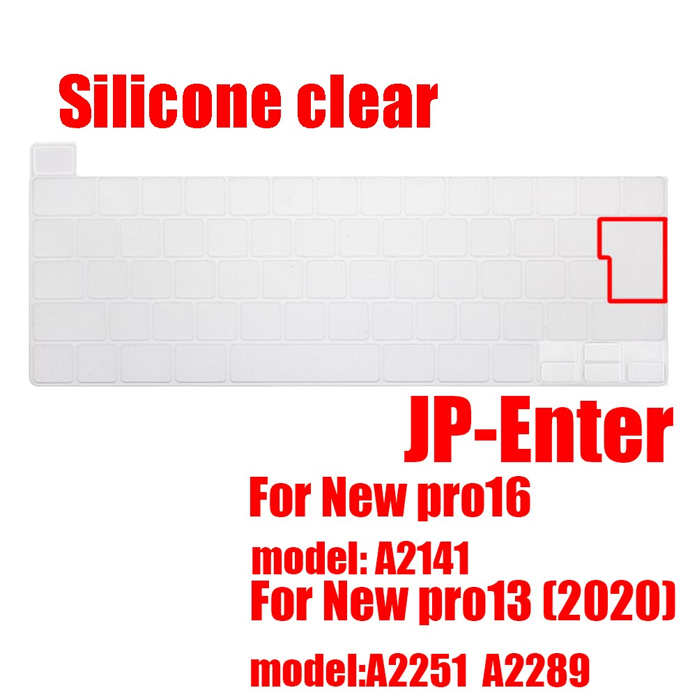 For macbook Pro13 pro16 keyboard cover With ñ Spanish protector Keyboard case Keyboard protective film A2289A2251 A2141: Clear JP