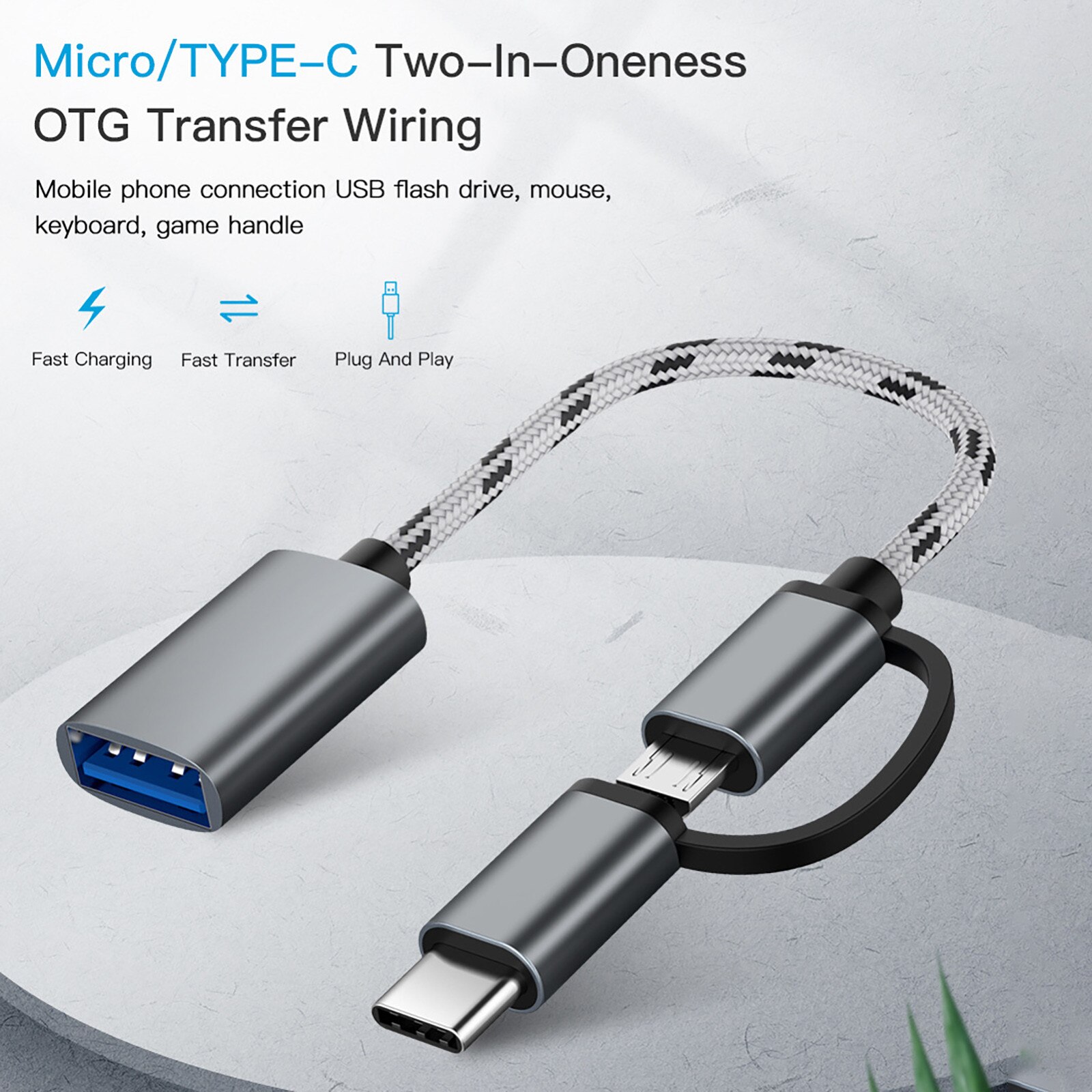 2 In 1 Type-C Otg Adapter Kabel Voor Samsung S10 S10 Xiaomi Mi 9 Android Macbook Muis Gamepad tablet Pc Type C Otg Usb Kabel