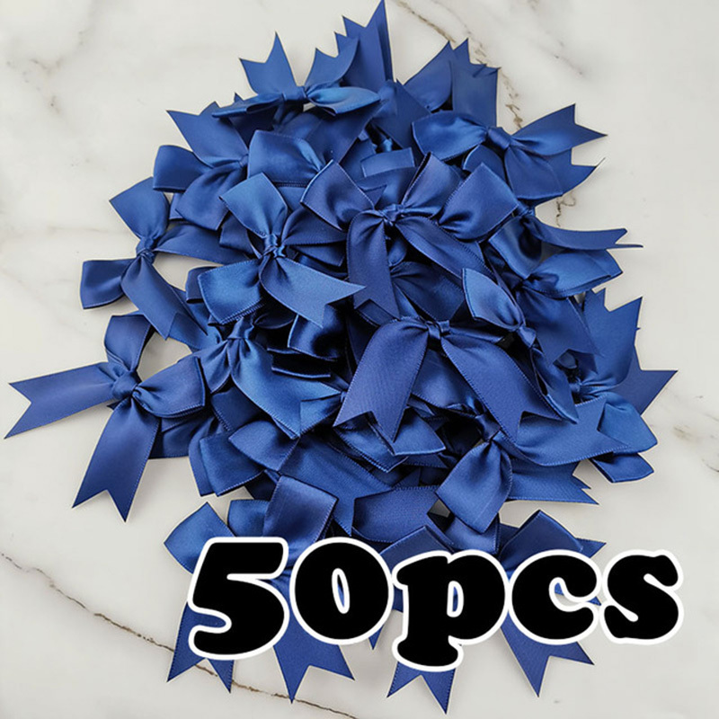 (50 uds) lazos de cinta rosa fresco de 1 pulgada, lazo de satén de poliéster, flor, decoración artesanal DIY