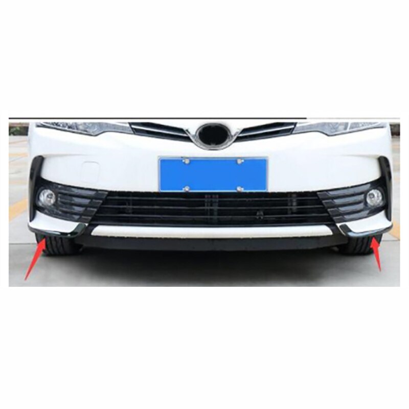 Cadre de protection coins de pare-choc | Pour la tête avant de la voiture, style de cadre de garniture en acier inoxydable 2 pièces pour Toyota Corolla Altis