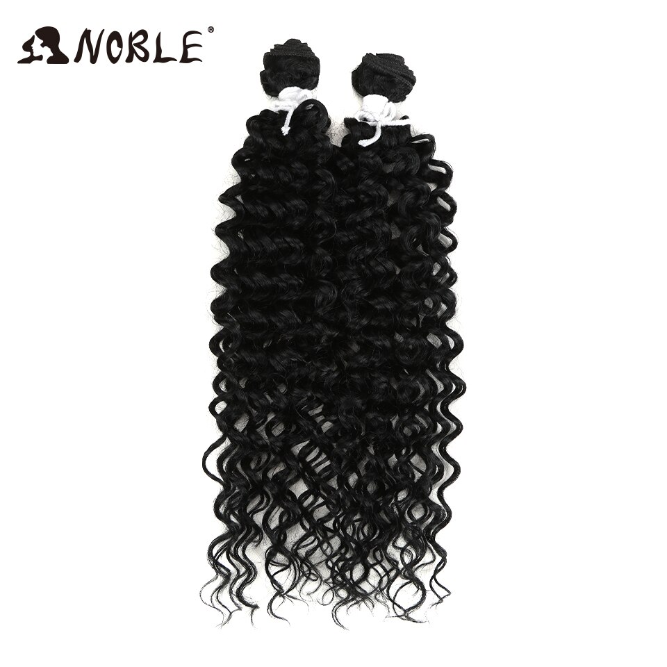 Noble Synthetisch Afro Kinky Krullend Haar Diepe Golf Haar Bundels Extensions Bruin Zachte Super Lang Haar Weave Haar Hittebestendige: 1