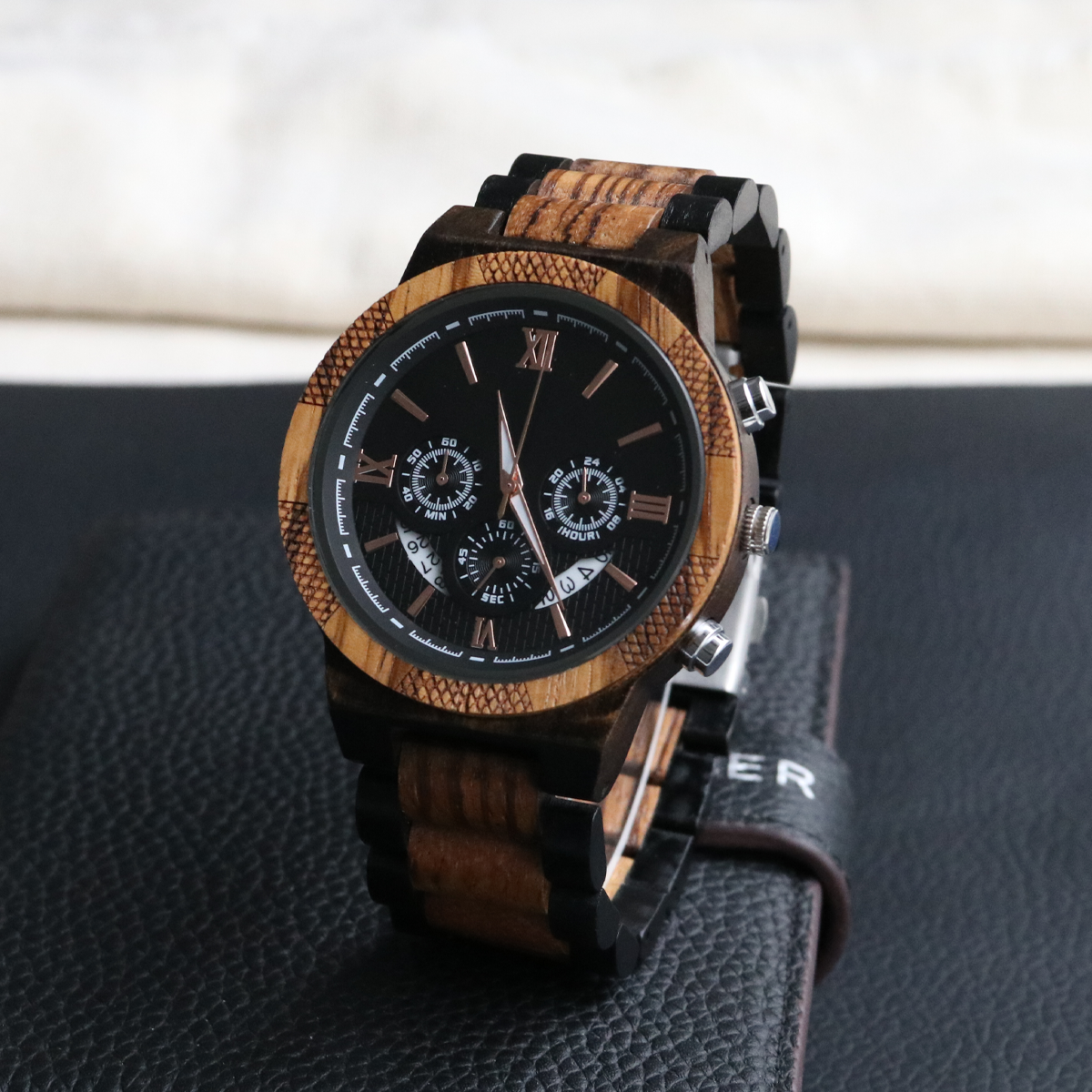 Træure til mænd ur multifunktionelle kvarts armbåndsure herre reloj de madera personliggøre træure til mænd