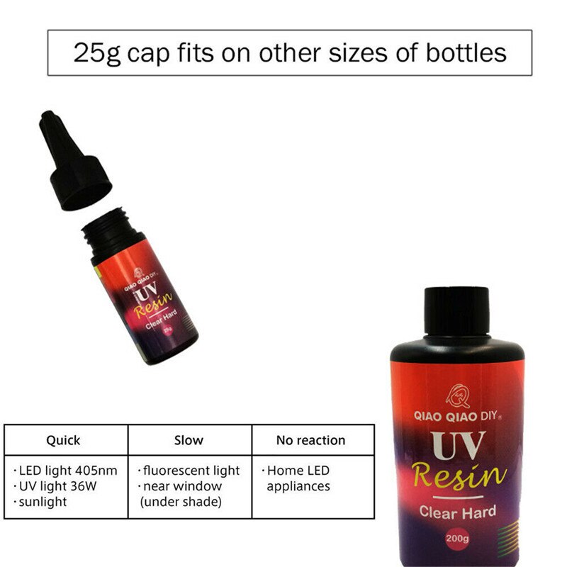 Resina epoxi de cristal UV, 10g/15g/25/60g, para curar la luz Solar, joyería activada DIY
