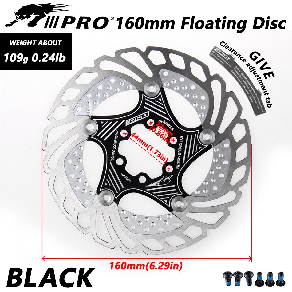 Mountainbike MTB DH 6Zoll 160/180/203mm kühlung Rabatt wärmeableitung Bremsscheibe Unten Hügel schwimm fahrrad bremsscheibe IIIPRO: 160mm Schwarz