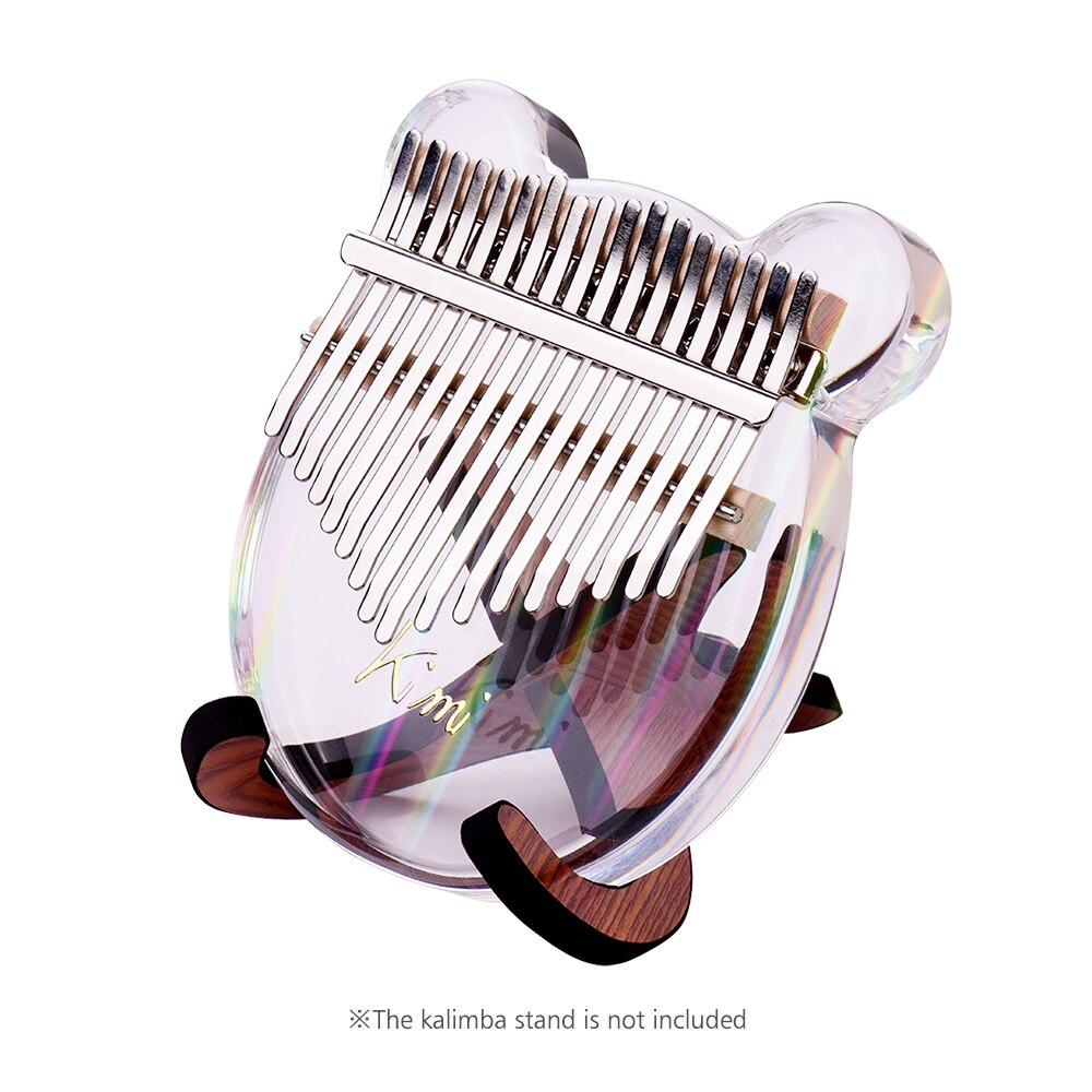 17-chave kalimba polegar piano material transparente com saco de transporte nota musical adesivos tuning martelo pano de limpeza presente musical