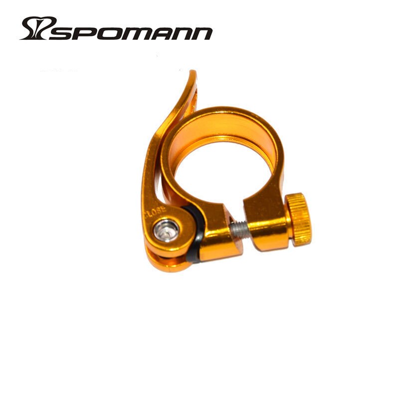 Aluminum Alloy Quick Release Clamp MTB Road Bicycle Seatpost Skewer Clamp Mountain Bike 27.2mm Seatpost Clip: Golden