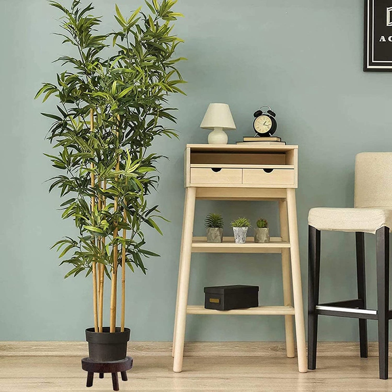 XD-2Pcs Mini Wooden Stool Flower Display Stand, Potted Plant Shelf Bonsai Rack, Vintage Wood Grain Garden Plant Pot Stand