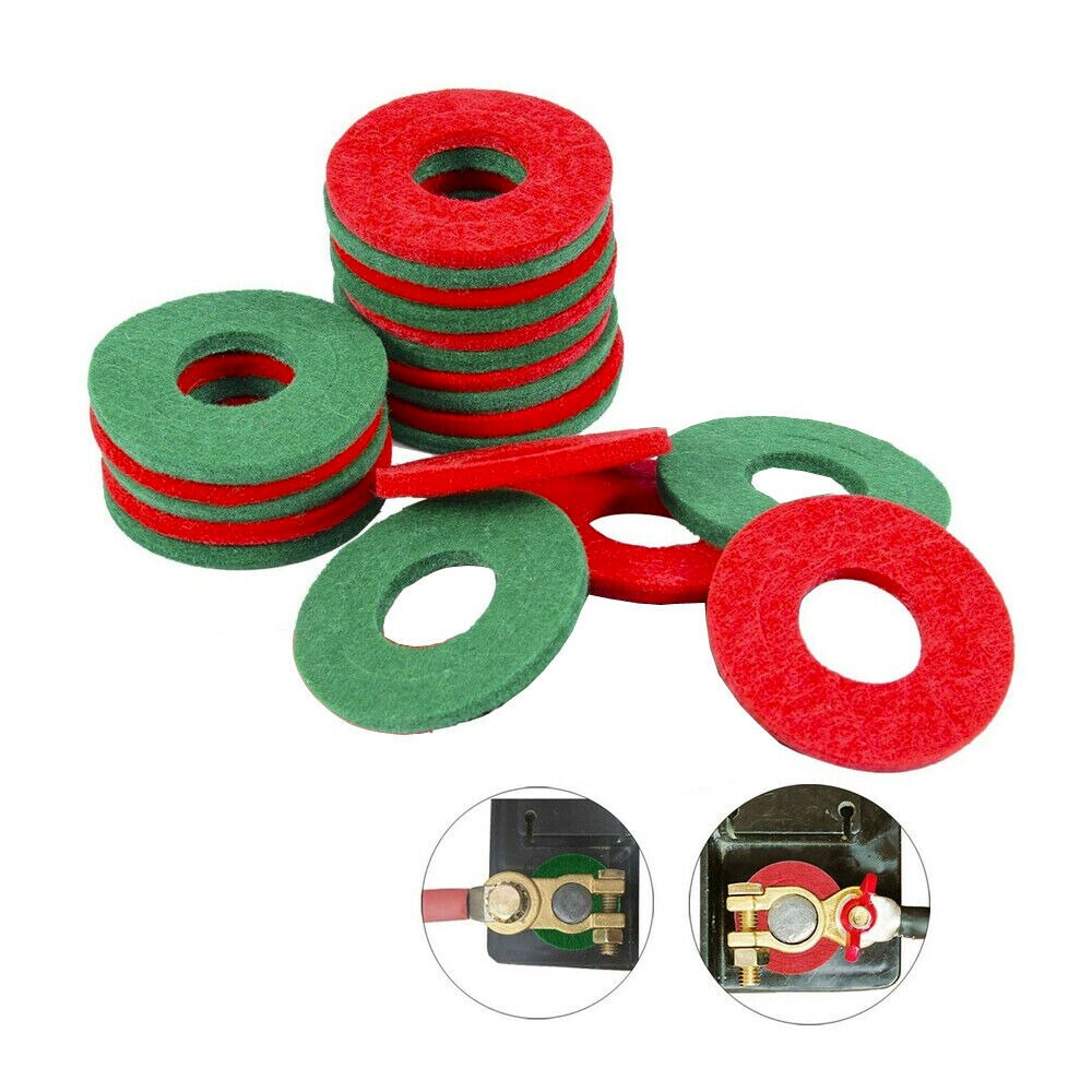 10 Set Anti Corrosion Battery Terminal Washers Bag 20 Felt Washers Autotuning Universal Gadget Car Accessories