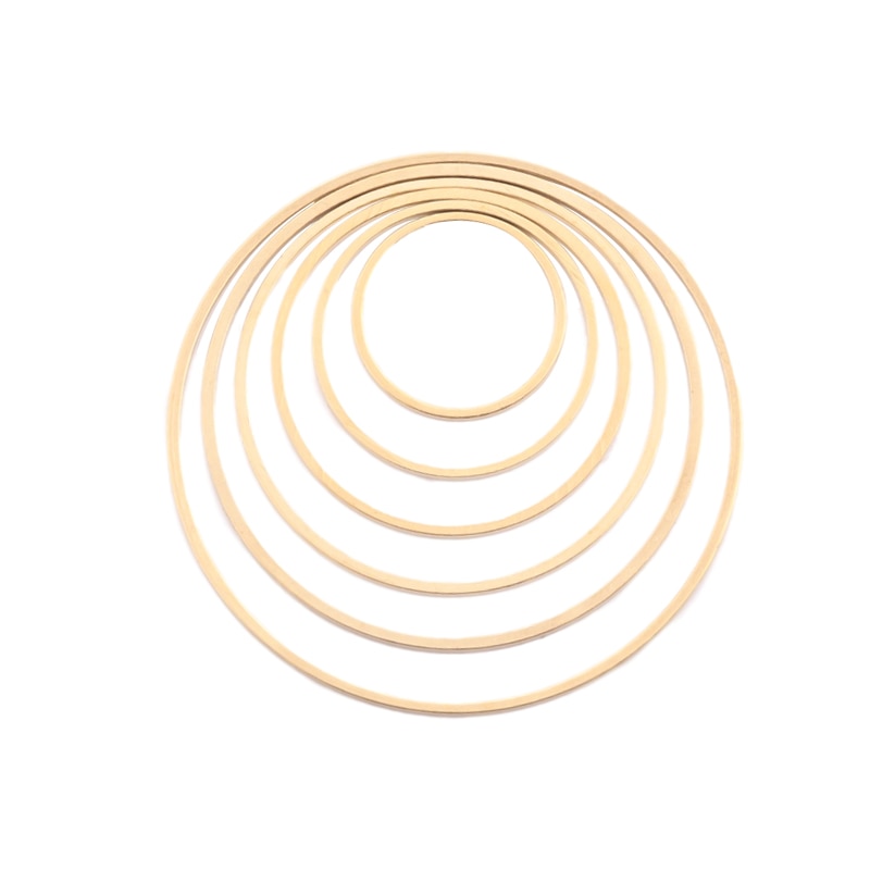 30Pcs Raw Brass Earring Charm Circle Ring Round Hoop Connector Dream Catcher Link O Ring Jewelry Making DIY Earrings Findings