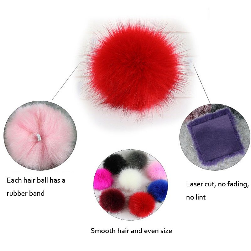 12Pcs 8Cm Diy Winter Faux Fur Ball Pompom Vrouwen Auto Tas Sleutelhanger Sleutelhanger Elastische Diy Sleutelhanger Konijn haarwortel Zakken Hoed Decor