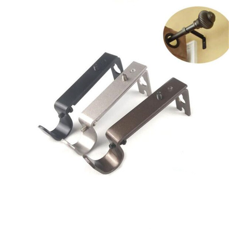 Adjustable Hook Window Accessories Hanging Metal Structure Sturdy Curtain Rod Hook Bracket Holder Decorative Support Fixed
