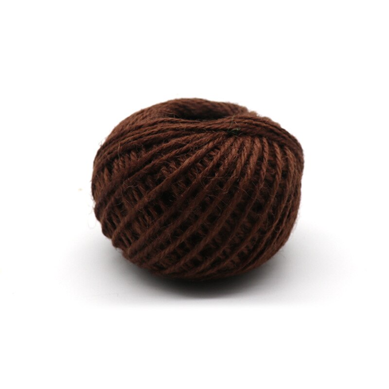 50 m handgemaakte diy kleuren henneptouw 2mm kleuren gevlochten touw fotowanddecoratie kersttouw touw: 16 koffie