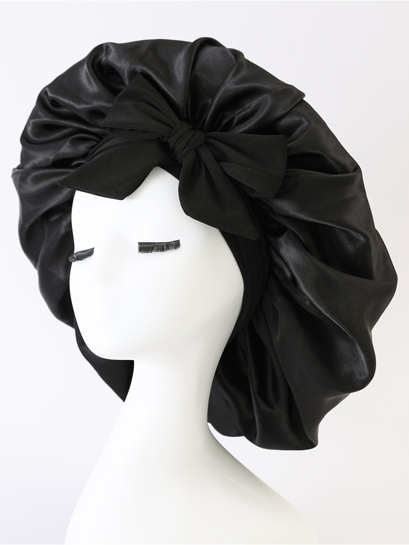 Silk Bonnet for Sleeping Women Satin Bonnet Hair Bonnet night sleep cap scarf wrap for curly hair With Tie Band for Curly Gi: WHITE