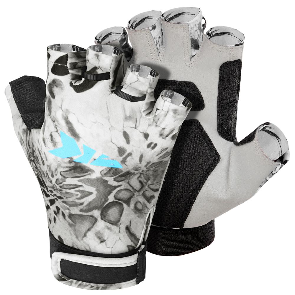 KastKing Gill Raker Gloves UPF50+ Fishing Handling Gloves UV Sun Protection Gloves For Men Or Women For Fishing, Outdoor: Silver Mist / L