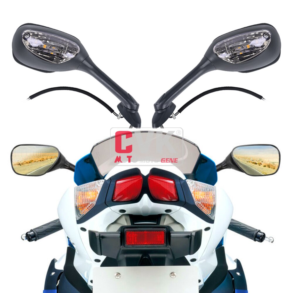 CVK RearView Mirror LED Light For Suzuki GSXR600 GSXR750 GSXR1000 K5 K6 K7 K8 2005 2006 2007 Rear View Mirrors