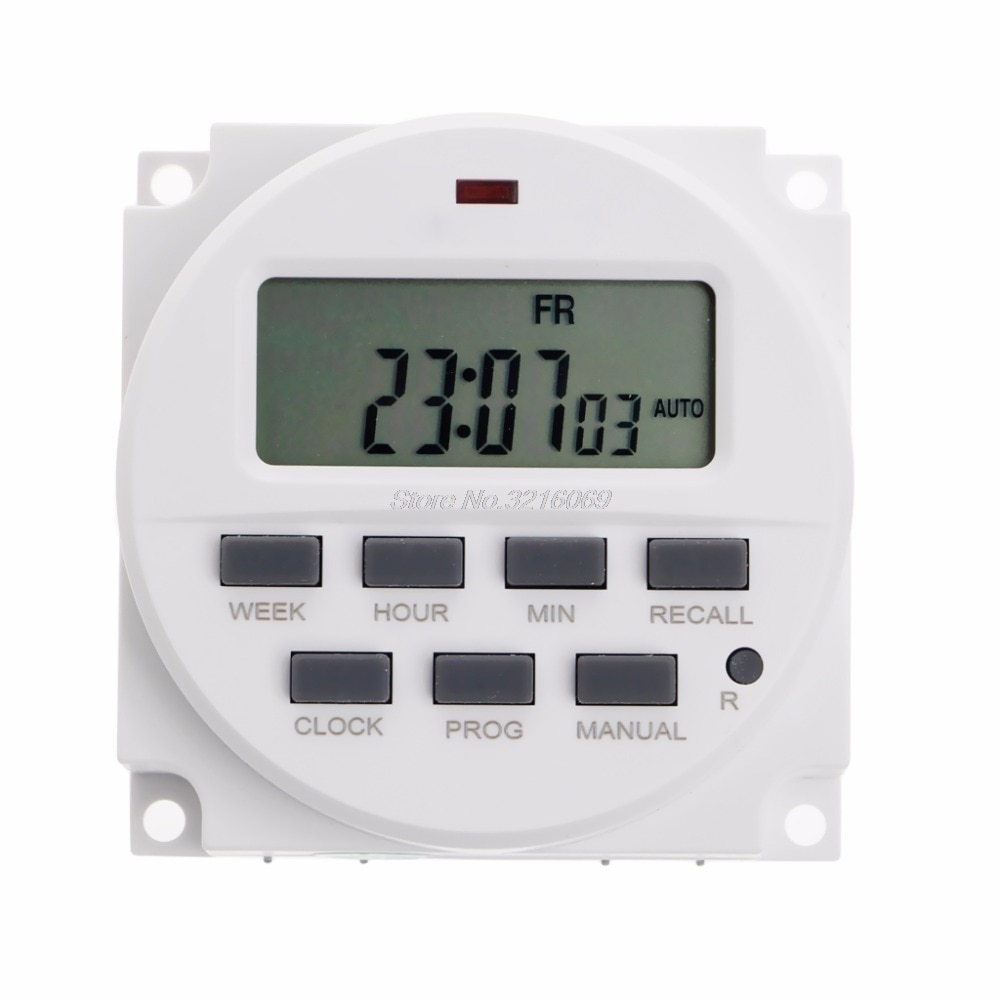 15.98 Inch LCD Digital Timer 220V AC 7 Days Programmable Time Switch TM618N-2 Digit Timers Switches Jun29 Whosale