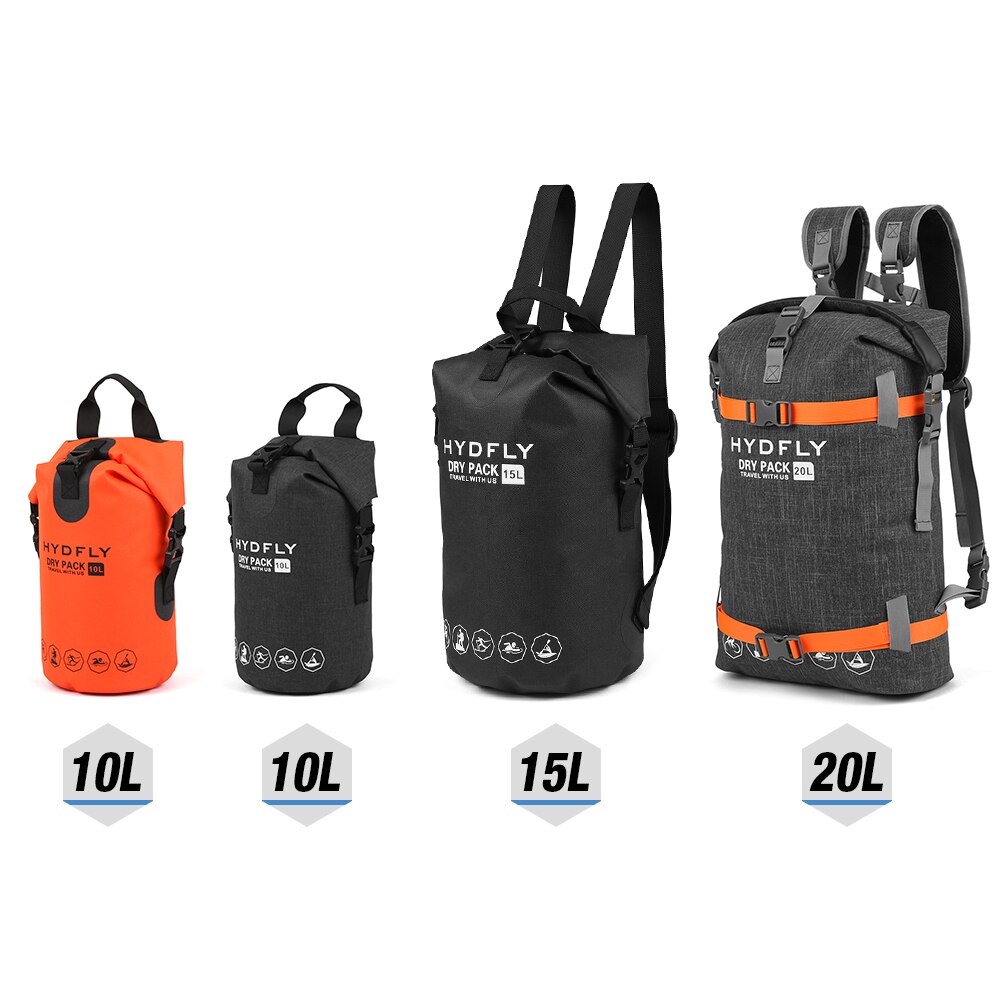 Bolsa seca impermeable para exteriores, mochila flotante para Trekking en Río, natación deriva, deportes acuáticos, bolsa seca de 10L / 15L / 20L
