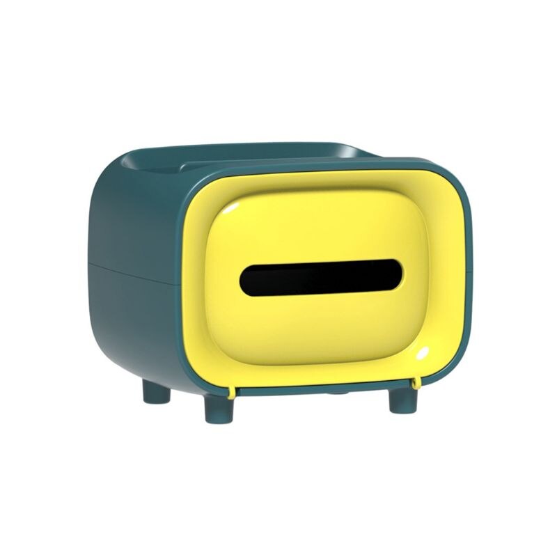 Retro TV Shape Tissue Box Multifunctional Tissue Box Creativity Tissue Container Paper Towel Desktop Remote Control Storage Box: B