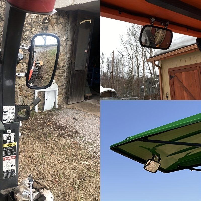Convex Safety Mirror with U-Shaped Bracket | Wide-Angle View for Blind Spot Reduction | For Tractors, Forklifts, Trucks, Boats