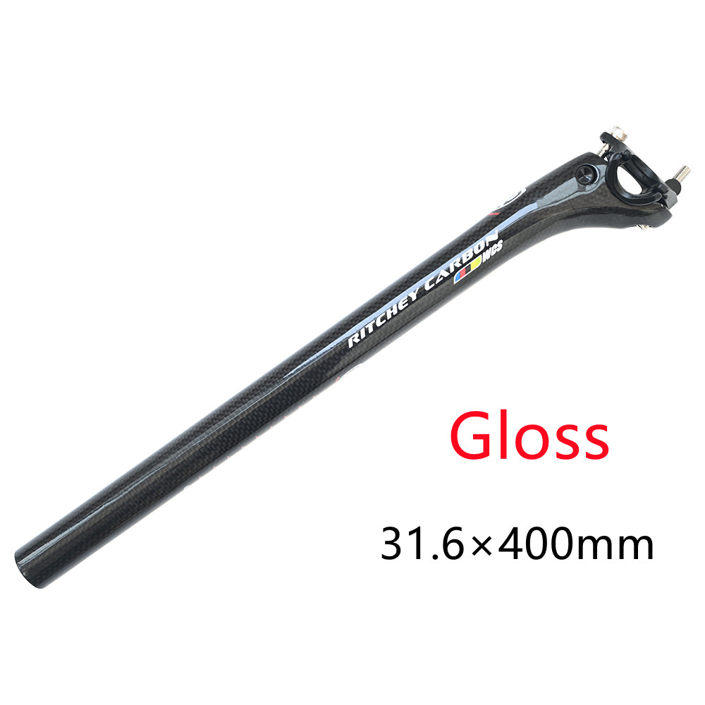 Tija de sillín de carbono 27,2/30,8/31,6mm mate/brillo 3k fibra de carbono MTB/bicicletas de carretera tija de sillín de fibra de carbono tubo de asiento ligero 350/400mm: Amarillo claro