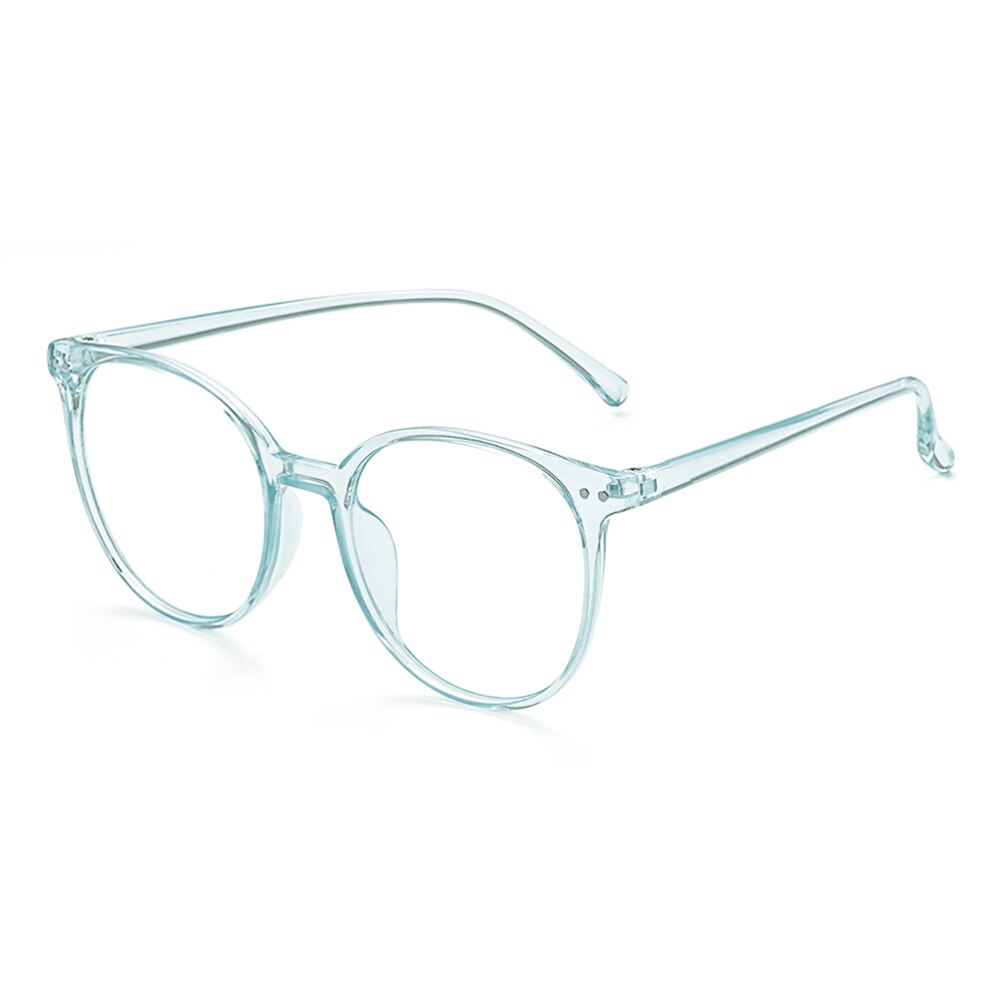 Transparent Computer Glasses Frame Women Men Anti Blue Light Round Eyewear Blocking Glasses Optical Spectacle Eyeglass: B Blue