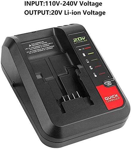 PCC692L For Porter Cable 20v Charger PCC680L PCC681L PCC682L PCC685LP PCC699L for Black & Decker 20V Max Battery LBXR20 LBXR2020: US