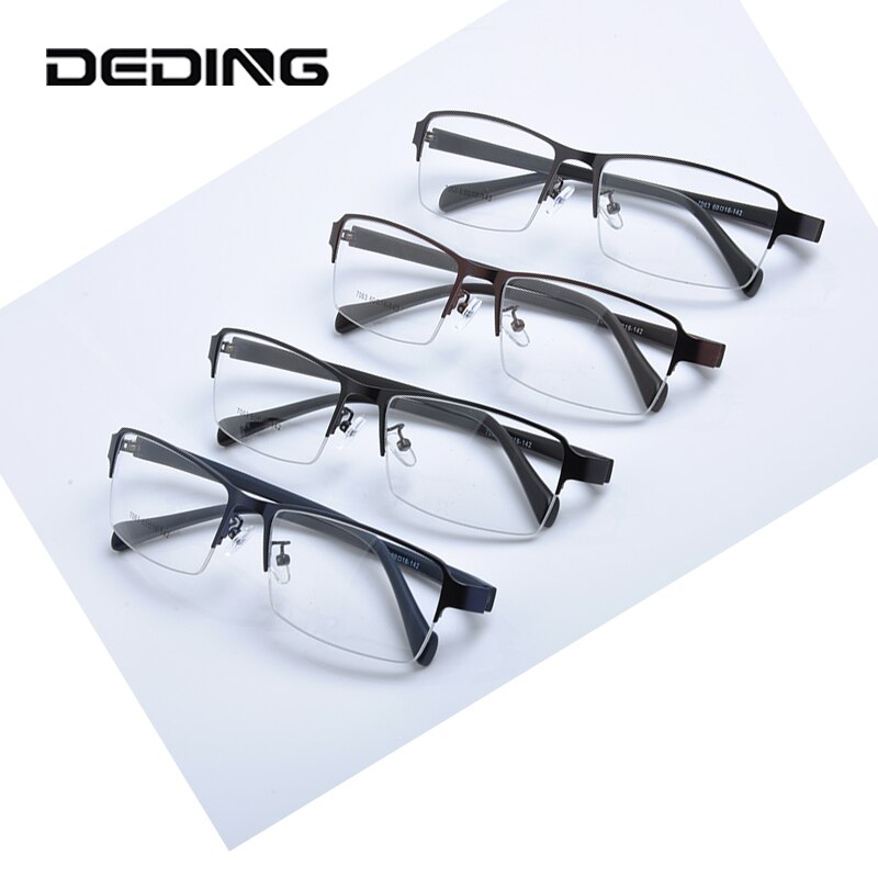 DEDING 60MM Business Oversized Eyewear Frame Super Large Optical Eyeglasses Half Frame Big Head Metal Big Size Glasses DD1455